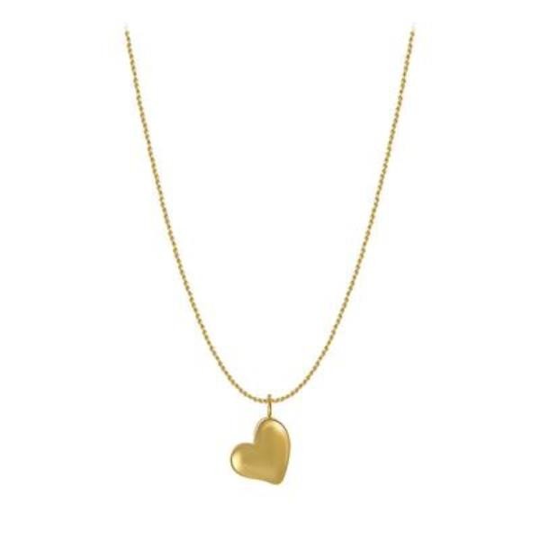 Stainless Steel Love Heart Necklace – Elegant Gold Snake Chain Pendant Women 747