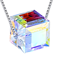Unified Jewellery 3 Piece Cube Crystal Jewellery Set Women, Aurora Rainbow 1712