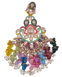 Elegant Bollywood Inspired Gold Kundan Earrings - Traditional Indian Jewelry 197