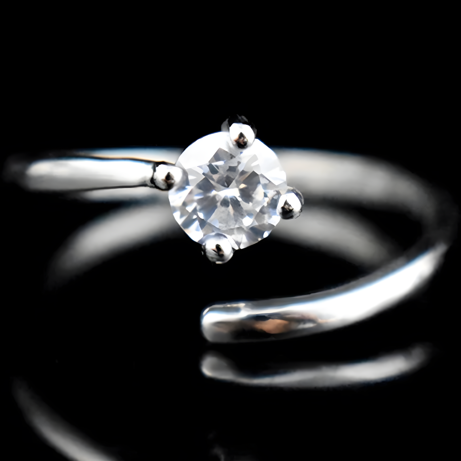 Unified Jewellery Sterling Silver Solitaire Ring, 5mm Cubic Zirconia, Band 370