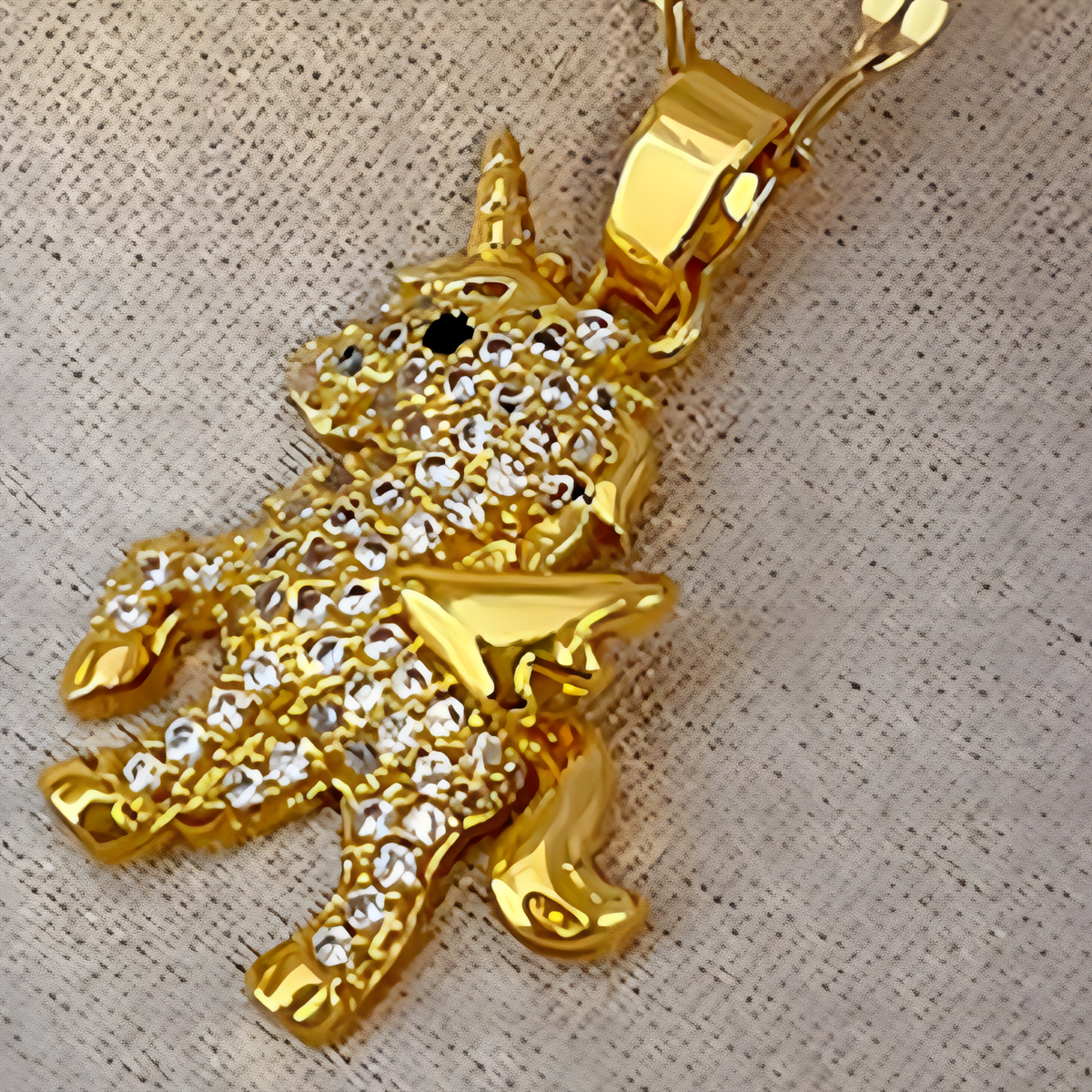 Cute Unicorn Pendant Necklace for Women – Copper Alloy Gold-Plated Animal 1150