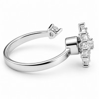 Adjustable Snowflake Spinner Ring For Women, Rotating Fidget Anxiety Ring 1520