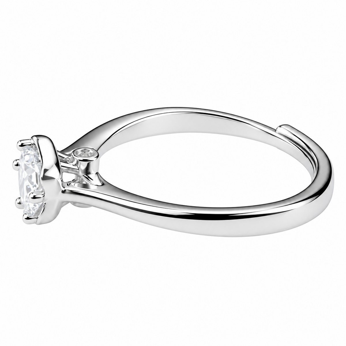 Women's Adjustable Petal Crown Zircon Engagement Ring, Round Brilliant  1645