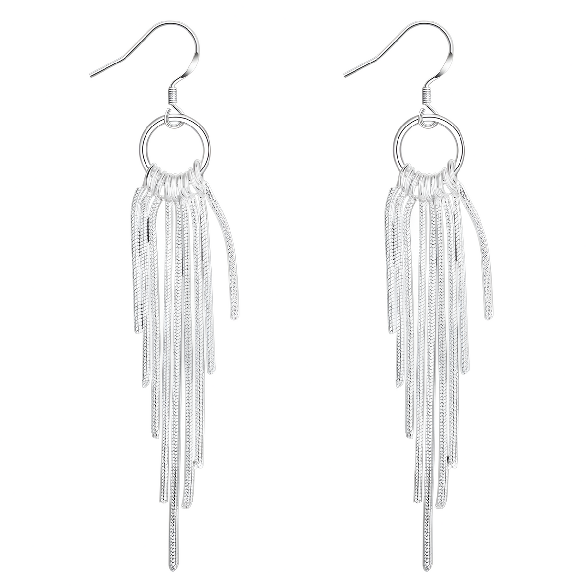 Retro Tassel Earrings, Long Fringe Drop Earrings with Fish Hook Closure 1420