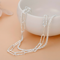 Double Chain Bracelet For Women 20CM Lobster Clasp Adjustable Geometric 1776