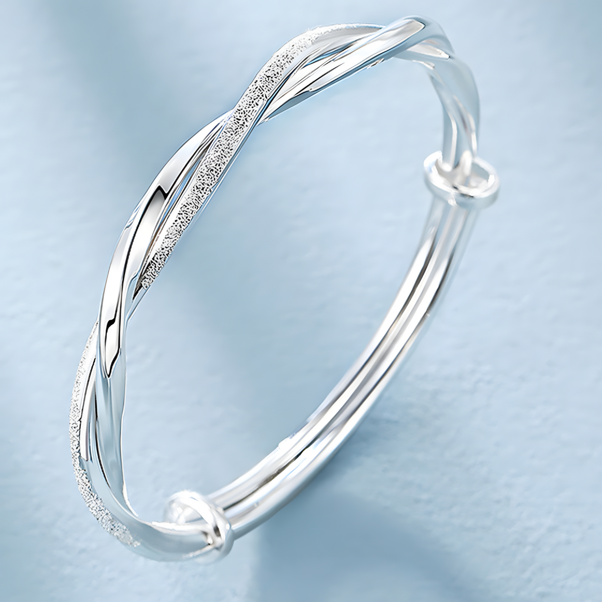 Silver Plated Alloy Adjustable Bangle Bracelet For Women 6cm Diameter 7g 1412