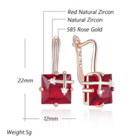 585 Rose Gold Colour Drop Earrings for Women, Copper Metal Cubic Zirconia 1296