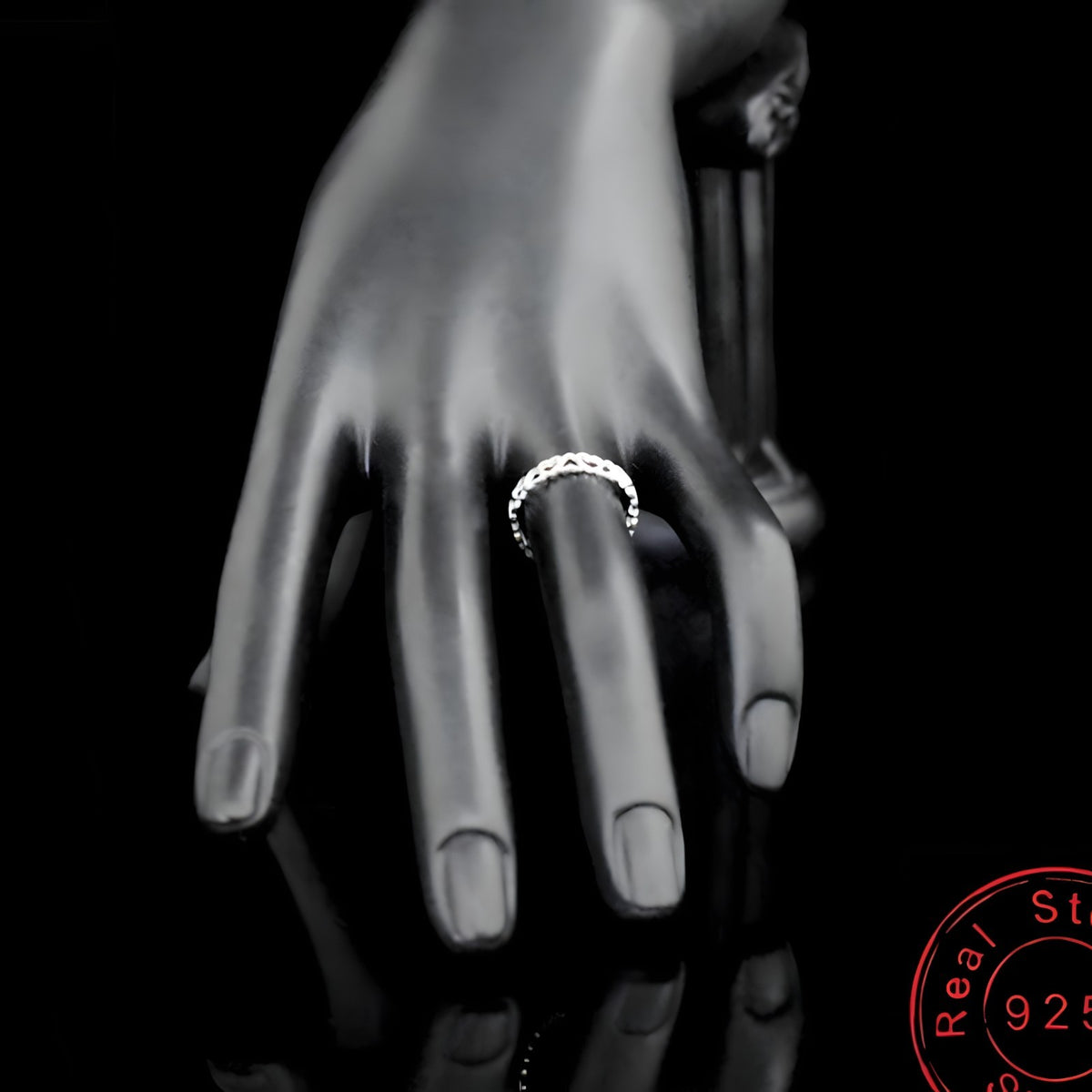 Unified Jewellery Sterling Silver Heart Ring(Adjustable)Open Heart Band Ring 389
