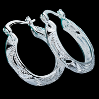 Dragon Hollow Hoop Earrings — Ethnic Hollow Dragon Pattern Lightweight Hoop 1421