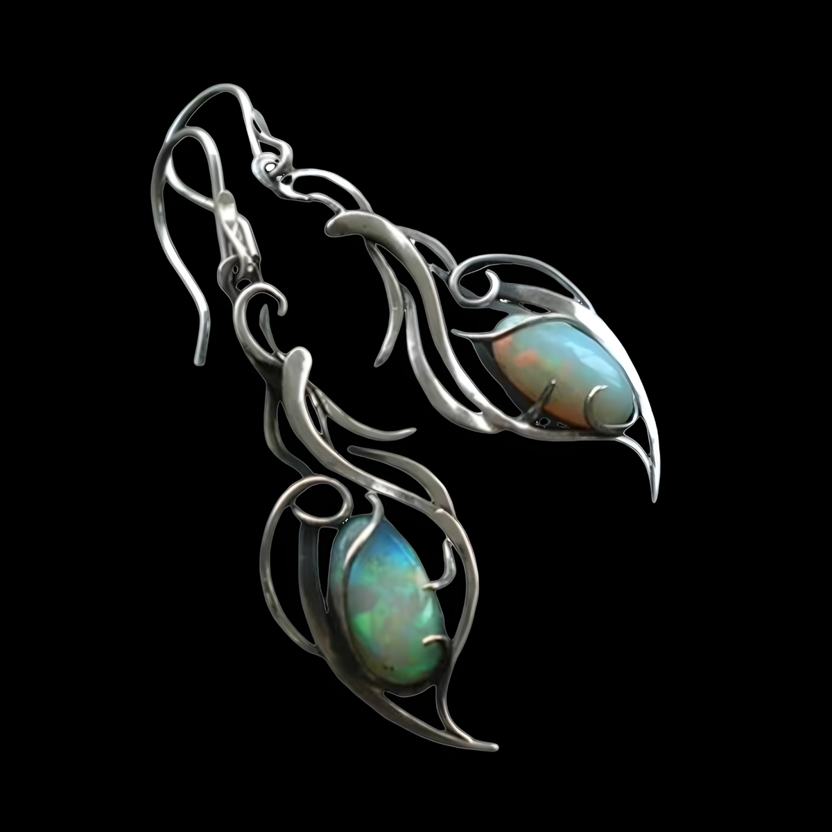 Bohemian Leaf Drop Earrings for Women – Elegant Zinc Alloy + Cubic Zirconia 1163