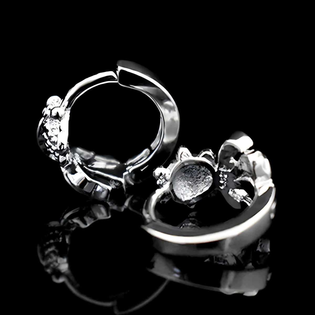 Sterling Silver Fish Hoop Earrings with Cubic Zirconia Huggie Hoop Earrings 340