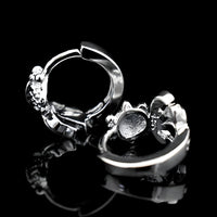 Sterling Silver Fish Hoop Earrings with Cubic Zirconia Huggie Hoop Earrings 340