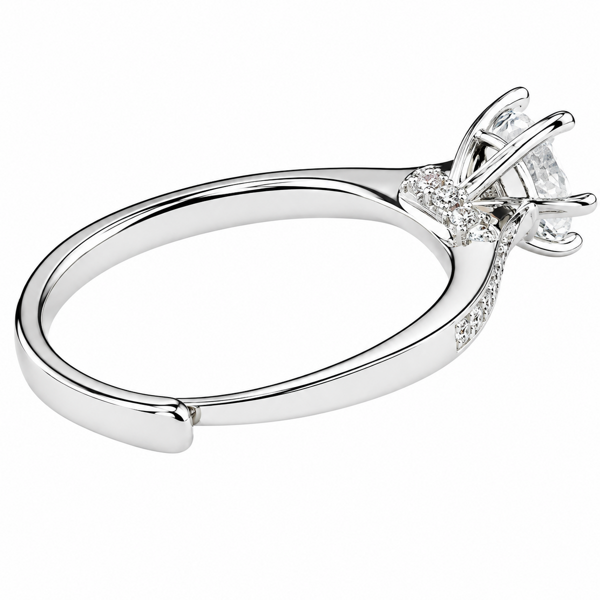 Adjustable Women Wedding Engagement Ring Round Brilliant Zircon Solitaire 1660
