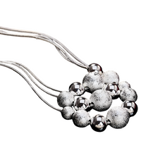 Frosted Bead 925 Sterling Necklace Women – Silver-Tone Snake Chain Jewelry 679
