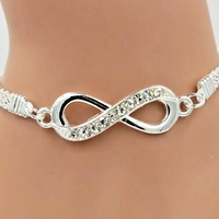 Fashion Silver Infinity Bracelet Jewelry Jewellery Women Lovely Christmas 19 UK