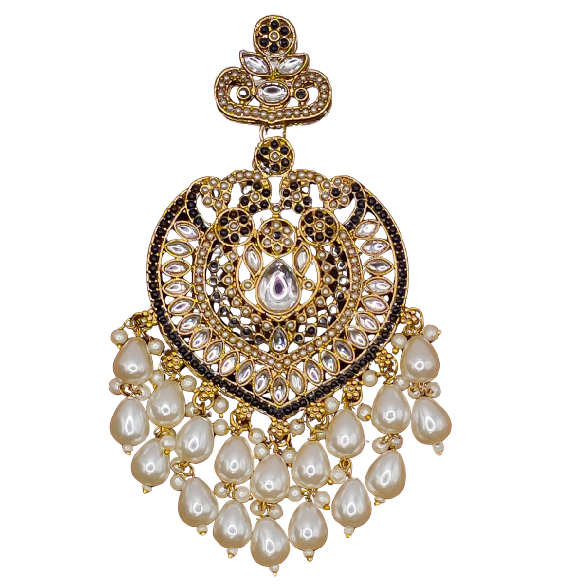 Elegant Bollywood Inspired Gold Kundan Earrings - Traditional Indian Jewelry 229