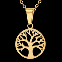Unified Jewellery Stainless Steel Gold Tree Of Life Pendant Necklace Women 1070