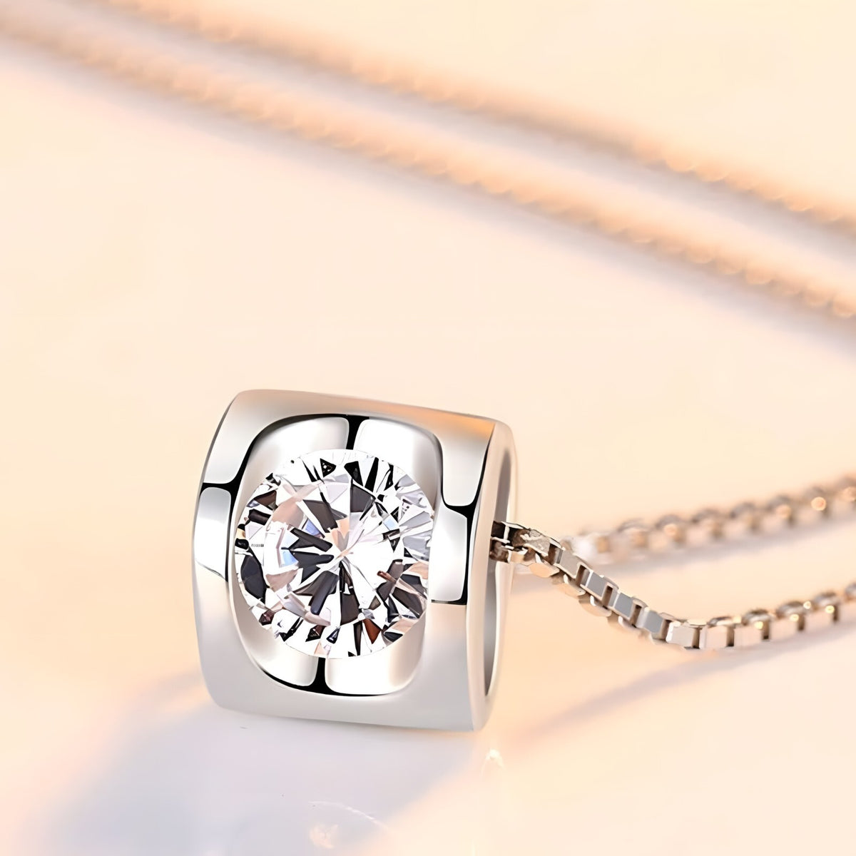 925 Sterling Silver Pendant Necklace for Women, Elegant AAA Zircon Charm 277