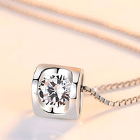 925 Sterling Silver Pendant Necklace for Women, Elegant AAA Zircon Charm 277