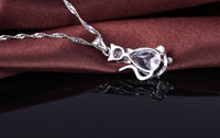 925 Sterling Silver Colour Cat Jewellery Set for Girls Cubic Zircon Necklace 726