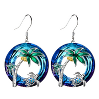 Turtle Necklace and Earring Set Sterling Silver Plated Women Girls Tropical B146