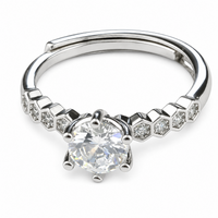 Elegant Halo Style Engagement Ring For Women Round Brilliant Cut Zircon 1602