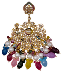 Elegant Bollywood Inspired Gold Kundan Earrings - Traditional Indian Jewelry 182