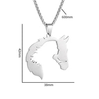 Unified Jewellery Premium Horse Woman Pendant Necklace 60cm Chain 42x38mm 1891