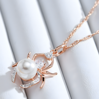 585 Rose Gold & Silver Colour Spider Pendant Necklace Women – Copper Metal 1273