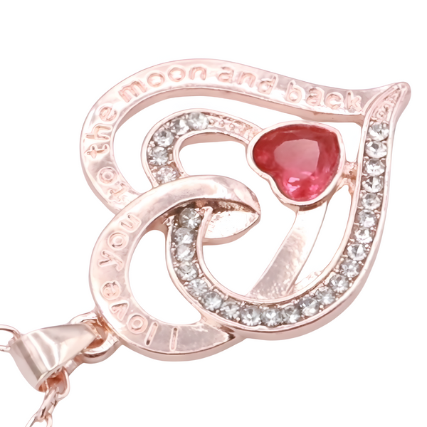 18K Gold Plated Zinc Alloy Crystal Rhinestone Channel Set Heart Statement B308