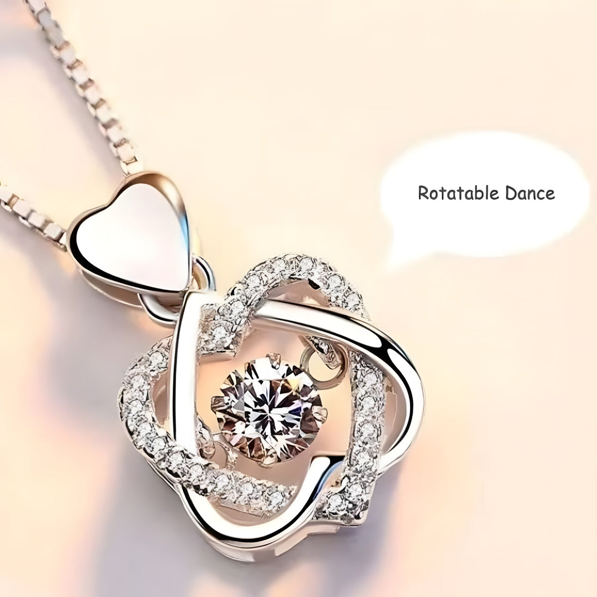 Sterling Silver Heart Knot Pendant Necklace for Women – Real 925 Box Chain 289