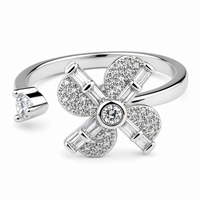 Rotatable Bow Spinner Ring For Women, Adjustable Open Band Fidget Anxiety 1512