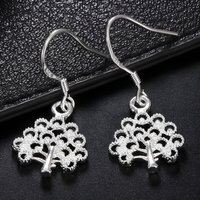 925 Sterling Silver Elegant Silver Dangle Earrings with French Wire Hooks 450