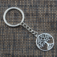 Tree of Life Keychain for Men & Women – Zinc Alloy Metal Round Pendant 30mm 1138