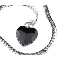 Red Crystal Heart Pendant Necklace – Premium Rose Filigree Heart Charm 1322
