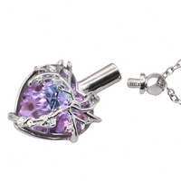 Elephant Tree Of Life Ashes Urn Necklace, Silver Plated Memorial Pendant B256