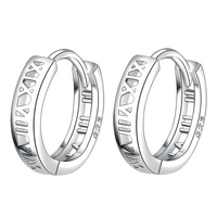 925 Silver-Plated Alloy Geometric Hoop Earrings – Trendy Round Huggie Style 936