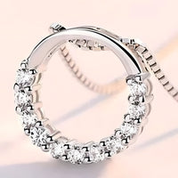 925 Sterling Silver Jewelry Round Zircon Pendants Necklaces Women Fine Semi 265