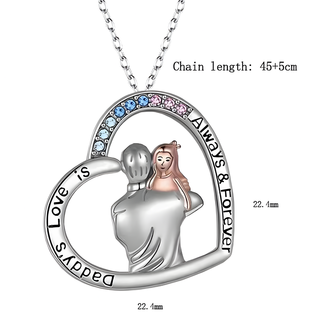 Daddy’s Love Heart Necklace for Women – Zinc Alloy Father Daughter Pendant 1245