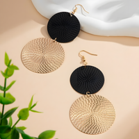 Women's Punk Style Large Circular Dangle Earring and Pendant Necklace Set B107