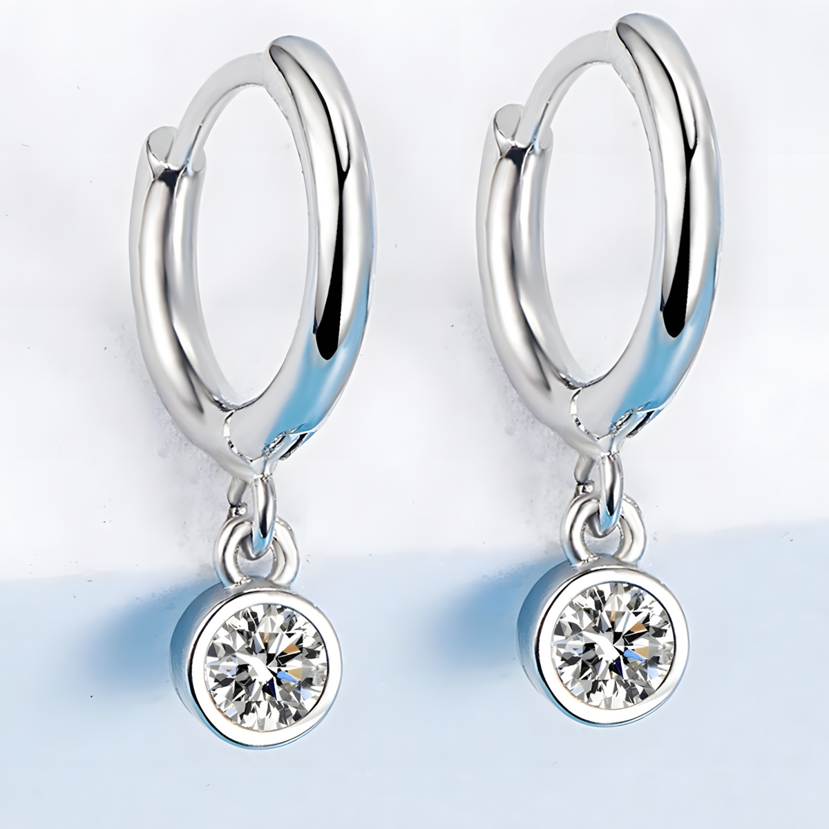 Solid 925 Sterling Silver Zircon Drop Earrings Women, Trendy Hypoallergenic 469