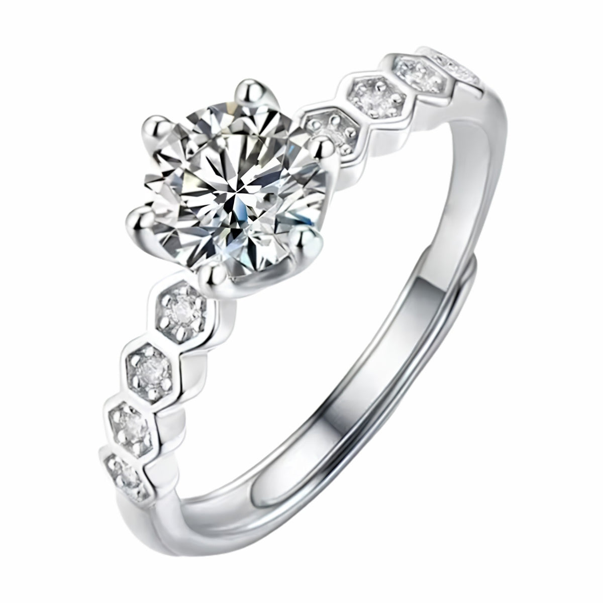 Elegant Halo Style Engagement Ring For Women Round Brilliant Cut Zircon 1602