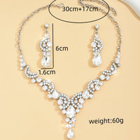 Women Trendy Necklace+Earrings Clear Crystal Wedding Party Bride Necklace 279