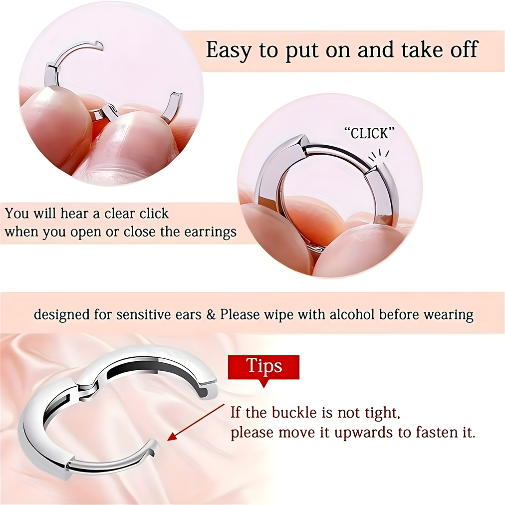 Rose Gold Color Sparkling Zircon Stone Hoop Earring Elegant Drop Round Charm 622