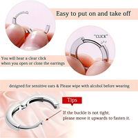 Rose Gold Color Sparkling Zircon Stone Hoop Earring Elegant Drop Round Charm 622