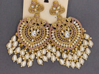 Elegant Bollywood Inspired Gold Kundan Earrings - Traditional Indian Jewelry 230