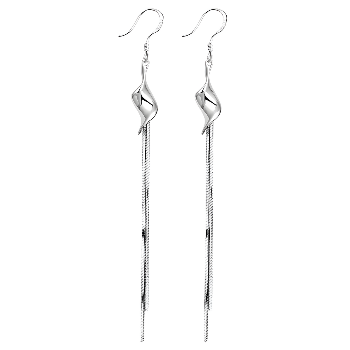 925 Silver-Plated Long Geometric Earrings-Elegant Trendy Drop Earrings Women 928