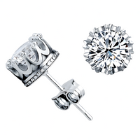 925 Sterling Silver Brilliant Cut Stud Earrings – Crystals, Hypoallergenic 312