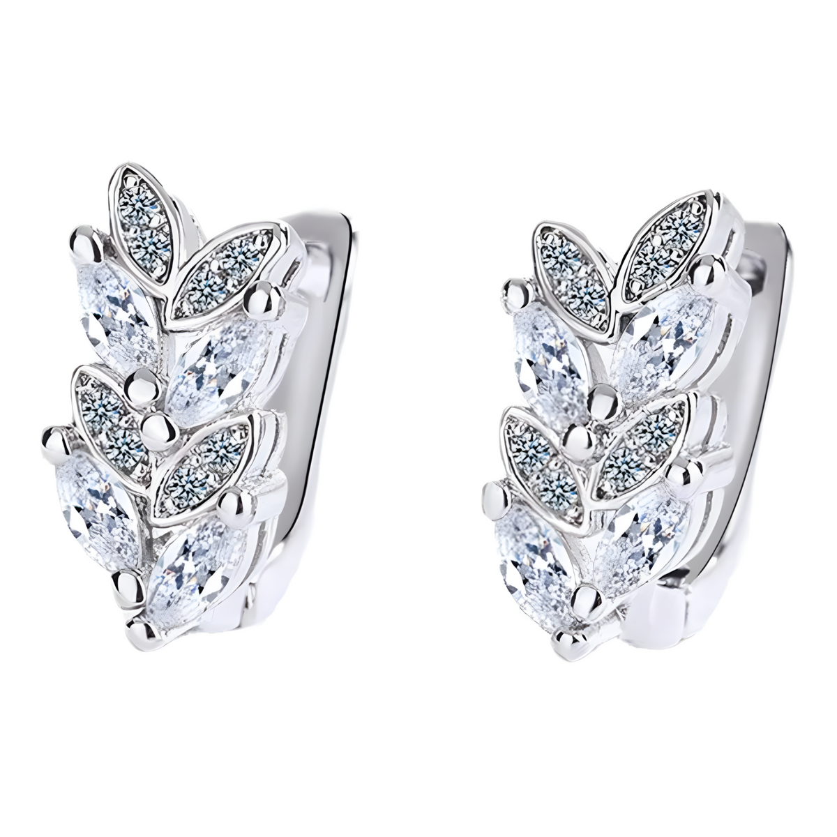 Women's 925 Sterling Silver Cubic Zirconia Pave Hoop Earrings |Dainty Huggie 472