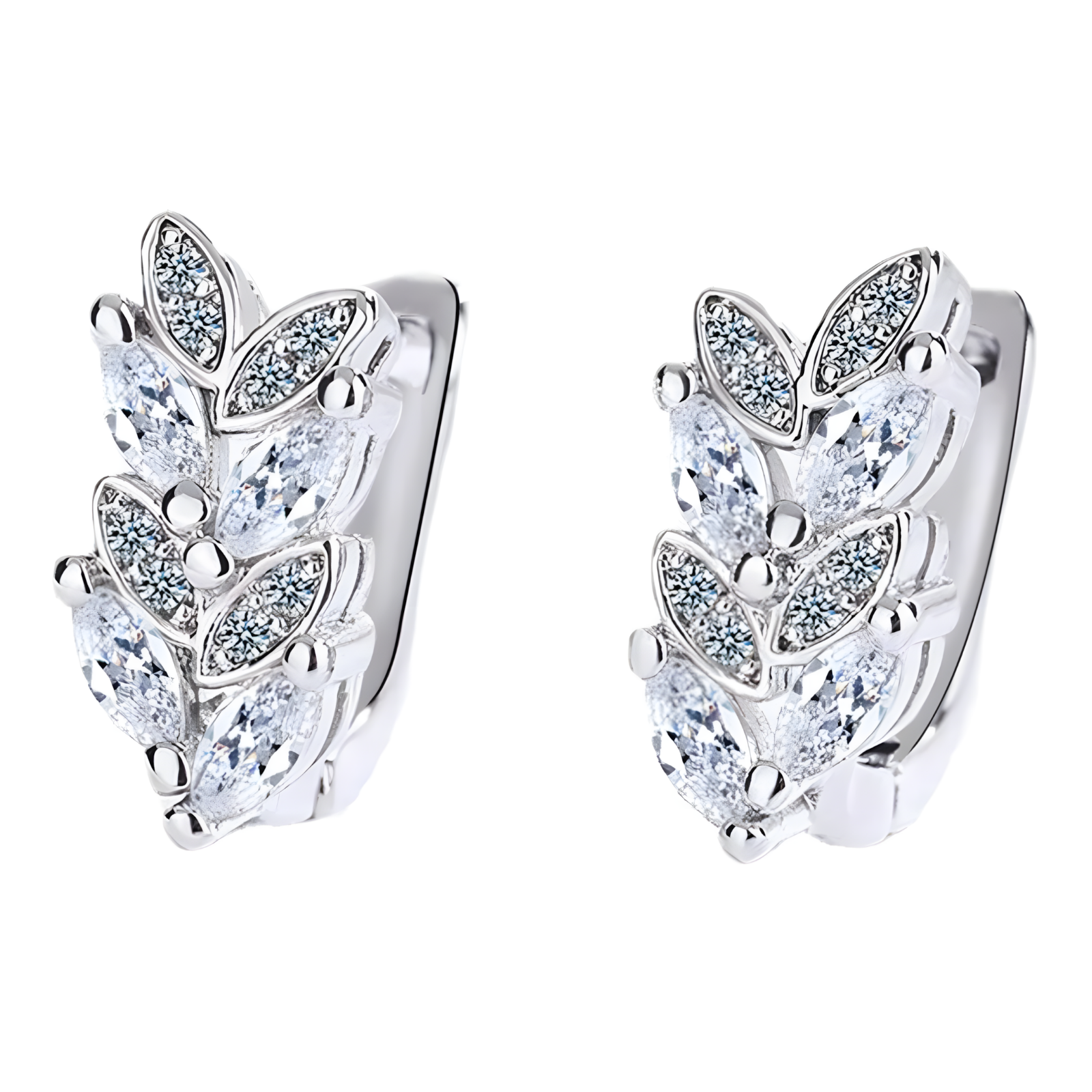 Women's 925 Sterling Silver Cubic Zirconia Pave Hoop Earrings |Dainty Huggie 472